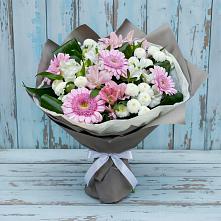 Букет цветов из:  Герберы, Альстромерии и Хризантемы #REPLACE_PRED# Благодатном