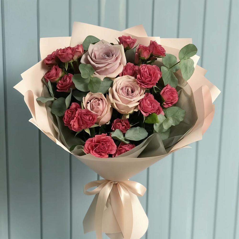 Букет цветов из: Гвоздики и Розы в Благодатном