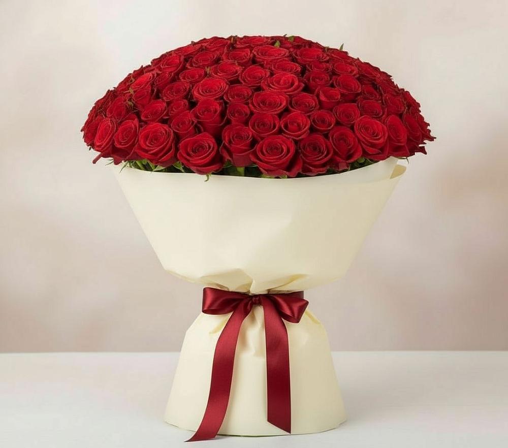 Букет 101 Красная роза Милано в Благодатном