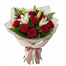 Букет цветов из:  Лилии и Розы в Благодатном