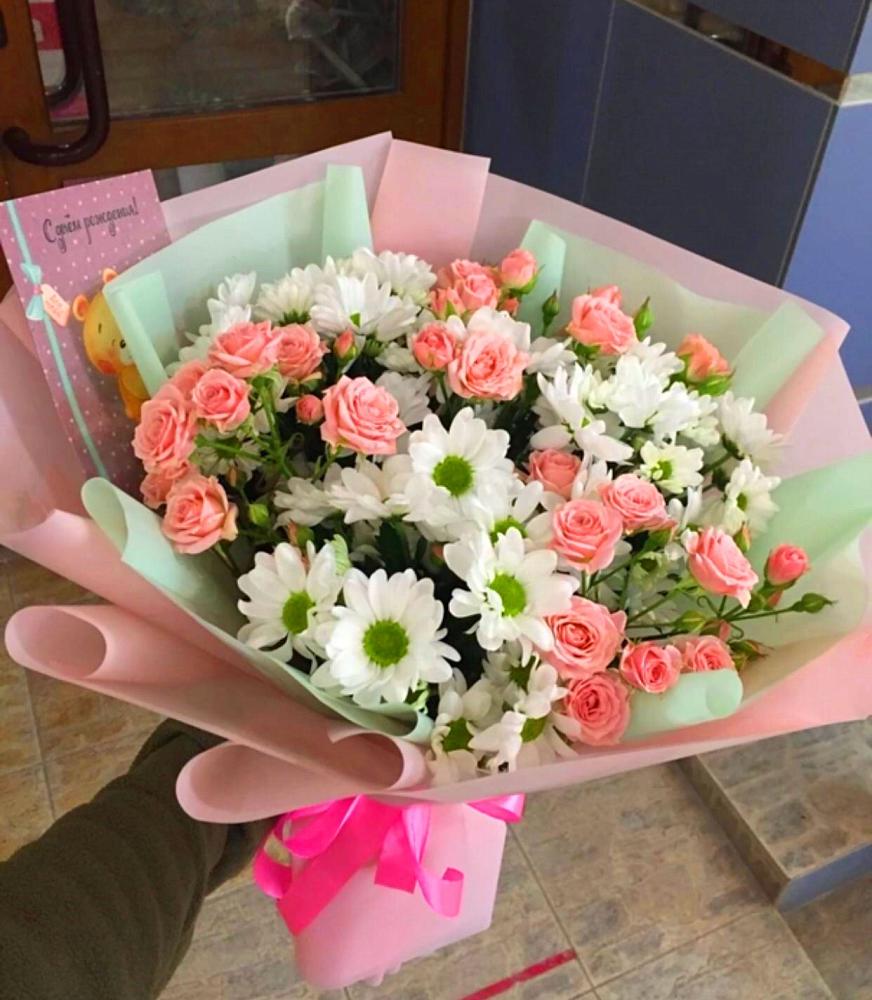 Букет цветов из: Розы и Хризантемы в Благодатном