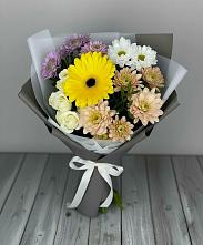 Букет цветов из:  Розы, Герберы и Хризантемы в Благодатном