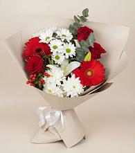Букет цветов из:  Розы, Хризантемы, Герберы и Лилии в Благодатном