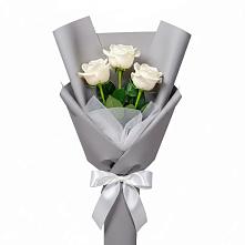 Букет 3 белые розы #REPLACE_PRED# Благодатном