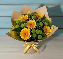 Букет цветов из:  Герберы и Хризантемы в Благодатном