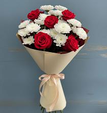 Букет цветов из:  Розы и Хризантемы в Благодатном
