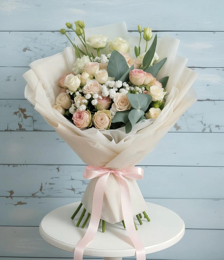 Букет цветов из: Розы и Лизиантусы в Благодатном