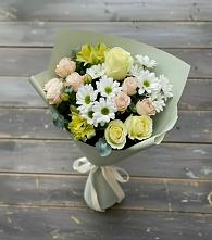 Букет цветов из:  Альстромерии, Розы и Хризантемы в Благодатном