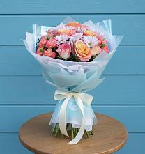 Букет цветов из:  Хризантемы и Розы в Благодатном