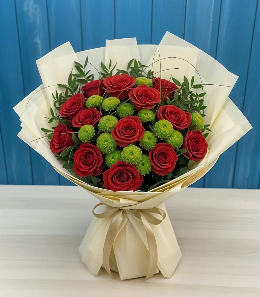 Букет цветов из: Розы и Хризантемы в Благодатном