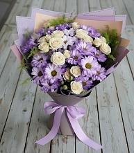 Букет цветов из:  Хризантемы и Розы в Благодатном