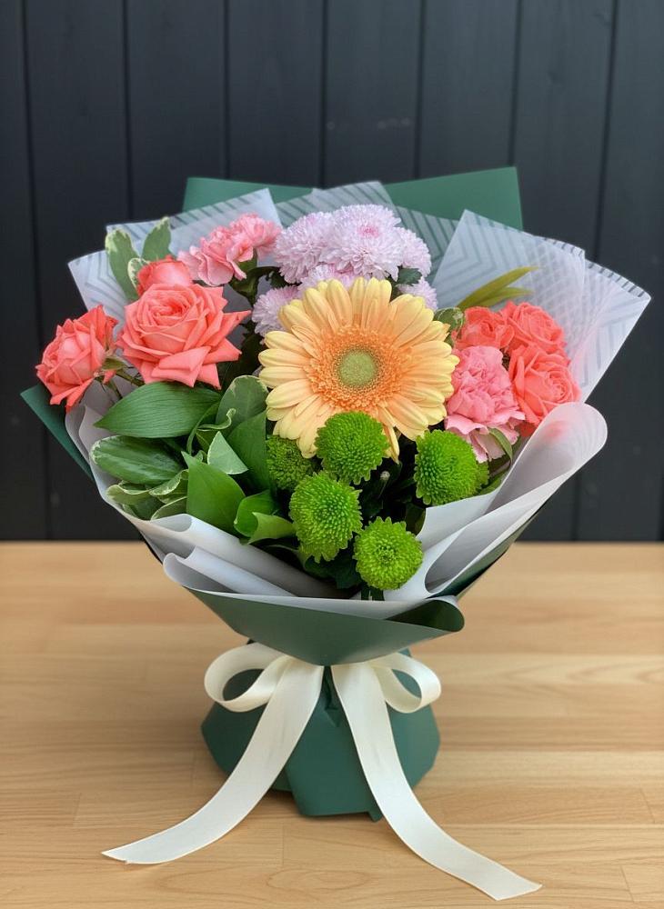 Букет цветов из: Гвоздики, Розы, Герберы и Хризантемы в Благодатном